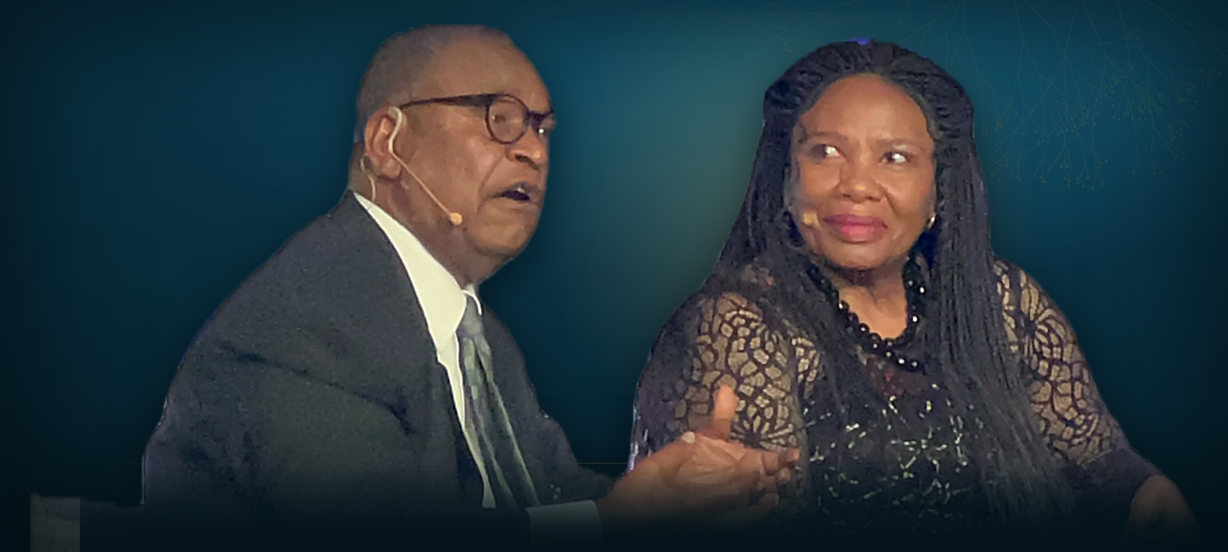Dr. Gaby and Mrs. Nana Magomola in conversation on stage